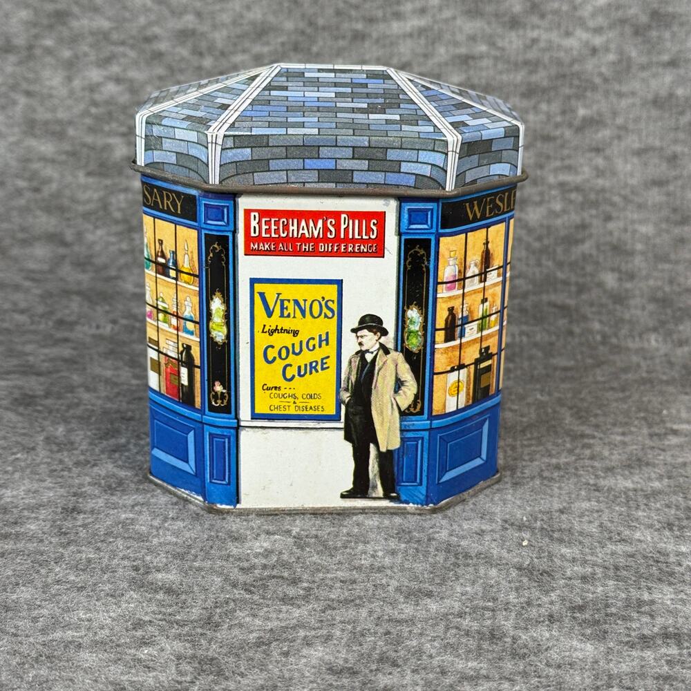 Vtg Bentley’s London Veno’s Cough Cure Metal Toffee Tin 1990s English Heritage
